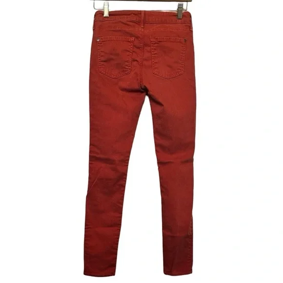 VINCE 5 Pocket Mid-Rise SKINNY Jeans w/Stretch Burnt Orange Women’s Size 26.